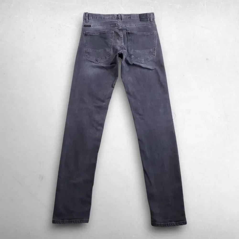 Zara Man Slim Straight Jeans Men 30 Gray Stretch Minimalist Streetwear Modern